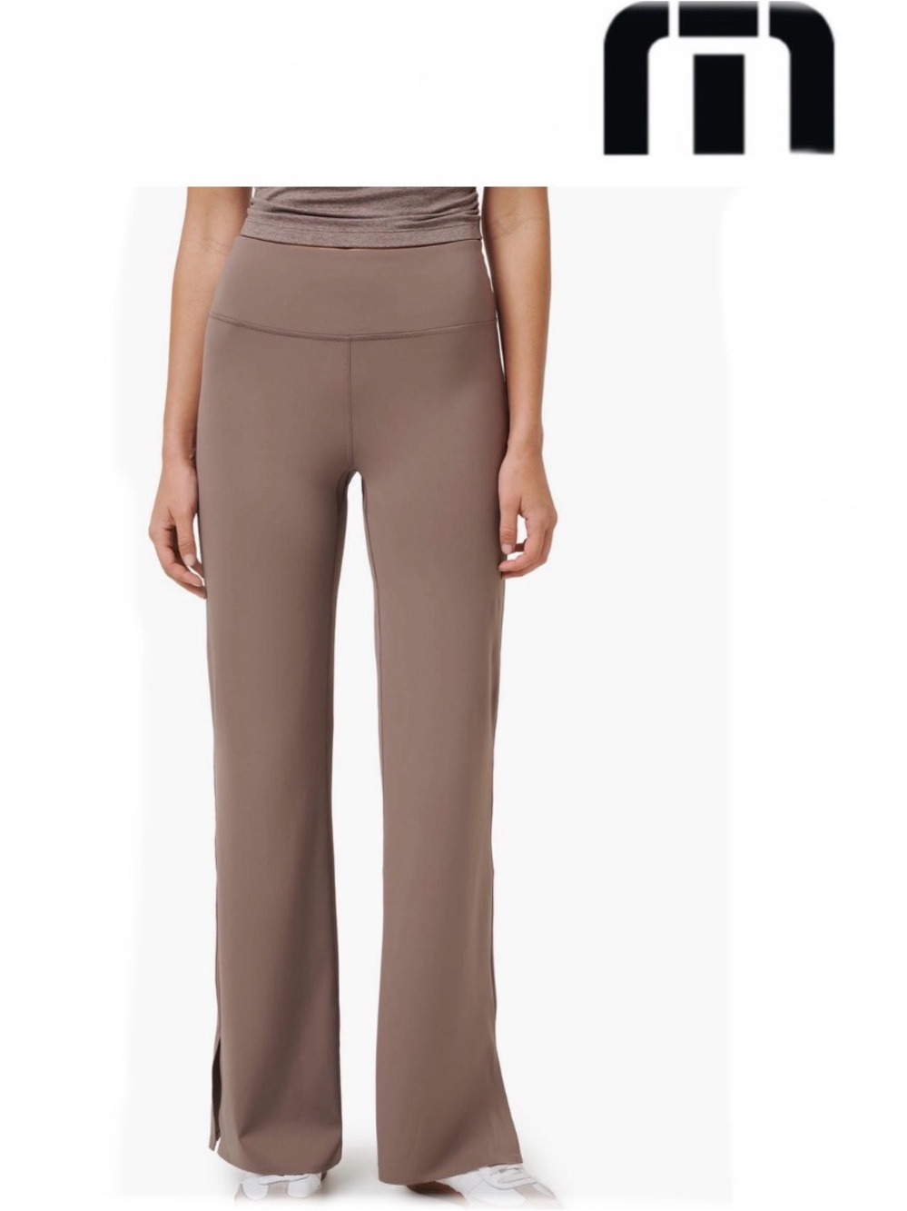 TravisMathew Moveknit Bonded Pants High-Rise Wide Leg Taupe Truffle XS NWT $119